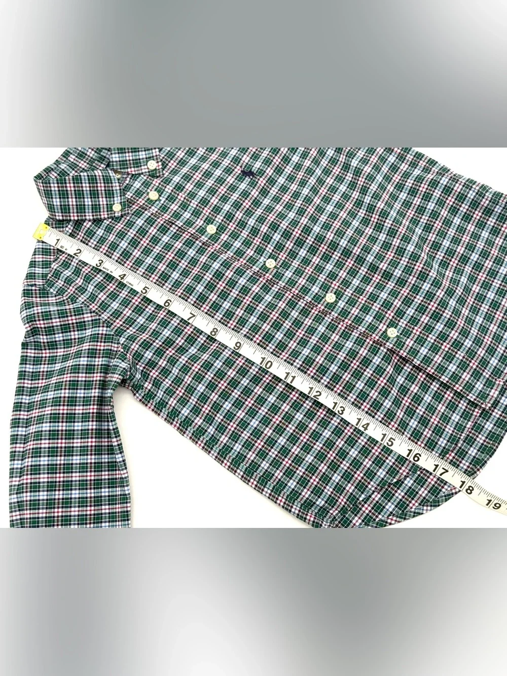EUC Ralph Lauren Boys Holiday / Christmas Plaid Button Down Shirt In Green 4/4T